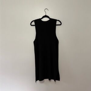 Anthropologie Black Ribbed Mini Dress